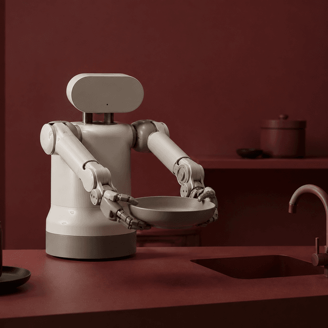 Editorial illustration accompanying The Robot Reaches for the Dish