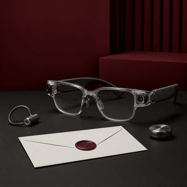 Editorial illustration accompanying Glasses Move From Seeing to Doing
