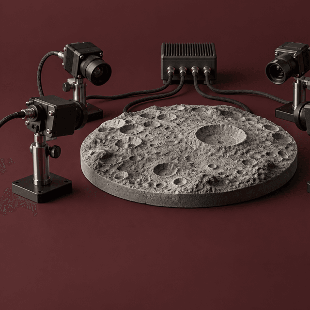 Editorial illustration accompanying The Moon Becomes a Model